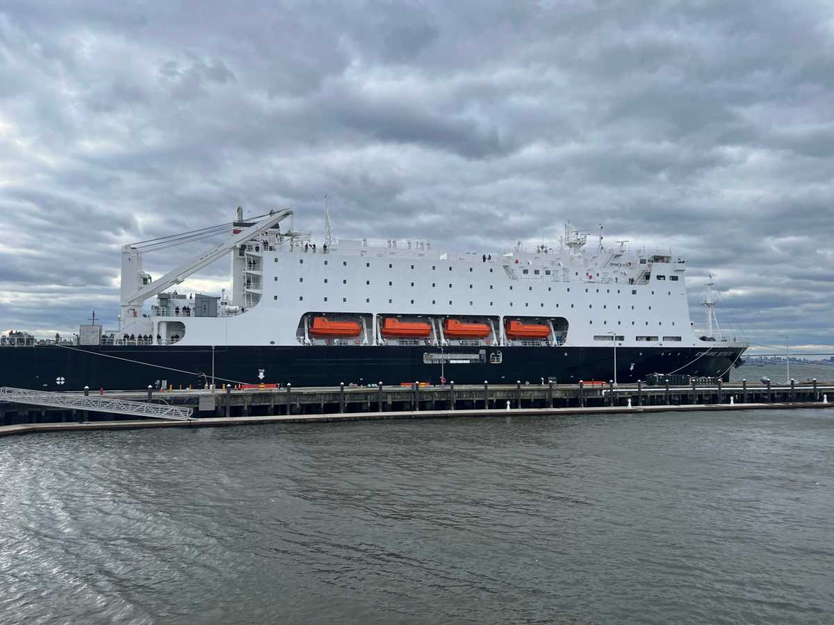 The Empire State VII before it left port at Olivet Pier within the SUNY Maritime campus on Wednesday, Jan. 10, 2024.