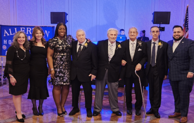 Allerton Exec. Board and Elected Officials (L- R) V.P. Rita Zullo-Phillips, Councilmember Kristy Marmorato, Bronx Borough President Vanessa Gibson, Tres. Frank DiPalo, James Gerri, Pres. Sal Castorina, Dir. S.C. Frank Tirabasso and Assemblymember John Zaccaro Jr.