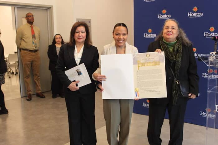 Deputy Mayor Ana Almanzar presented the College with a proclamation declaring February 29, 2024 as Eugenio María de Hostos Community College Advisement Center Day.