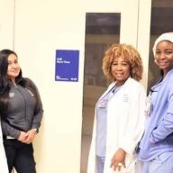 Staff at NYC Health + Hospitals/Jacobi | North Central Bronx (NCB) smile for a photo.