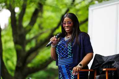 Bronx Borough President Vanessa Gibson attends the annual Bronx Week Parade on Mosholu Parkway on Sunday, May 19, 2024.