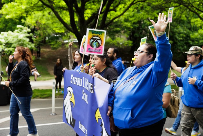 People make their way up Mosholu Parkway during the annual Bronx Week parade on Sunday, May 19, 2024.