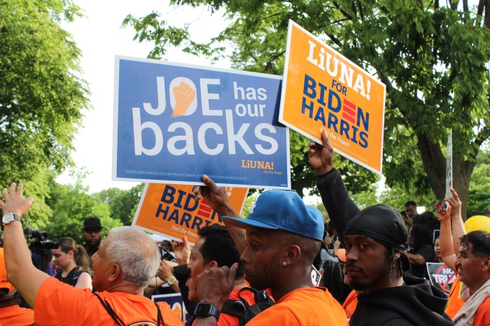 Local Bronx organizers host a counter rally in the Bronx's Crotona Park at the same time as former President Donald Trump's campaign rally at the same place on Thursday, May 23, 2024.