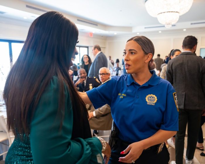 Bronx Borough President Vanessa Gibson speaks with labor members during the 2024 Bronx Week Labor Breakfast on Thursday, May 9, 2024.