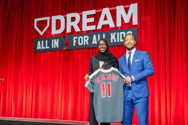 DREAM Charter High School Senior Faatihah Koti and Jalen Brunson.