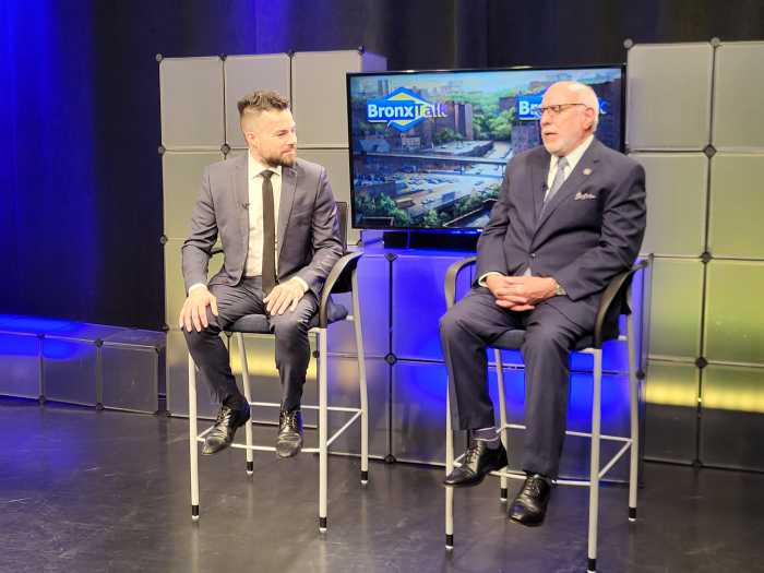 Jonathan Soto, left, debates incumbent Assembly Member Michael Benedetto, right, on June 17, 2024, just ahead of the June 25 Primary Election. This year is the third time Soto has mounted a bid against the longtime incumbent.