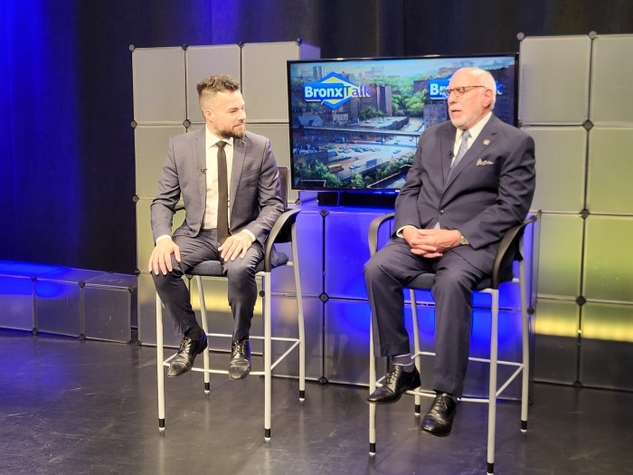 Jonathan Soto, left, debates incumbent Assembly Member Michael Benedetto, right, on June 17, 2024, just ahead of the June 25 Primary Election. This year is the third time Soto has mounted a bid against the longtime incumbent. 