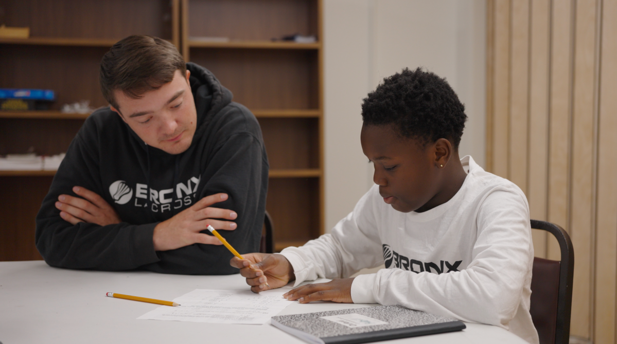 Bronx Lacrosse 8th grade student Rabill during Algebra Readiness Tutoring.