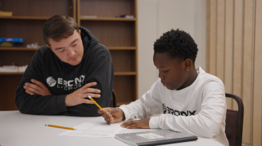 Bronx Lacrosse 8th grade student Rabill during Algebra Readiness Tutoring.