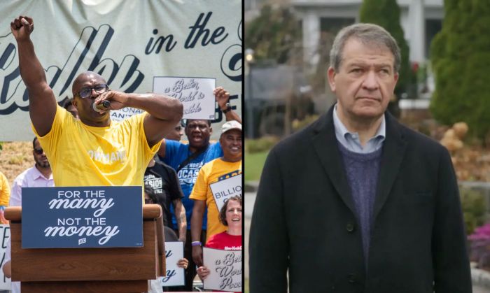 Congressional District 16 U.S. Rep. Jamaal Bowman, left, faces Westchester County Executive George Latimer in the Primary Election on Tuesday, June 25, 2024.