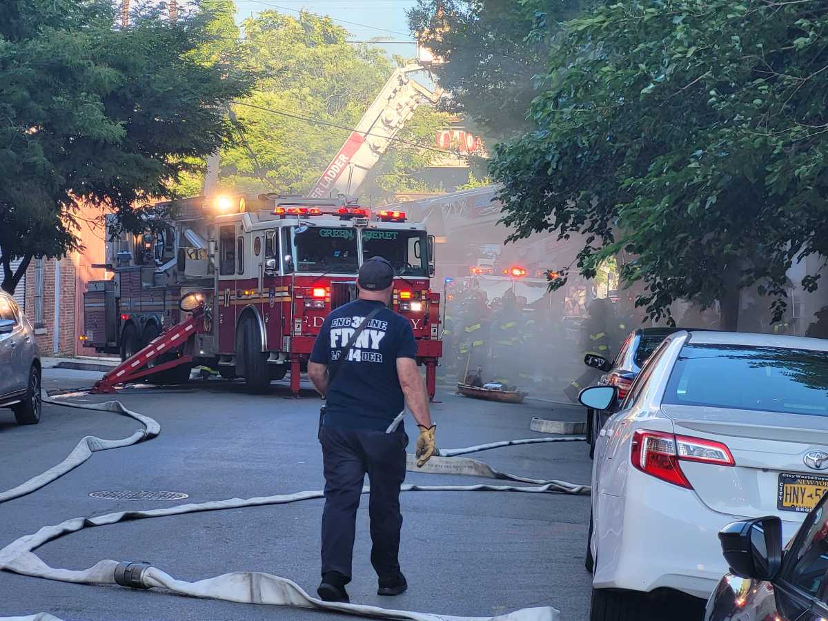FDNY responds to a commercial business fire in Port Morris, the South Bronx on July 1, 2024.