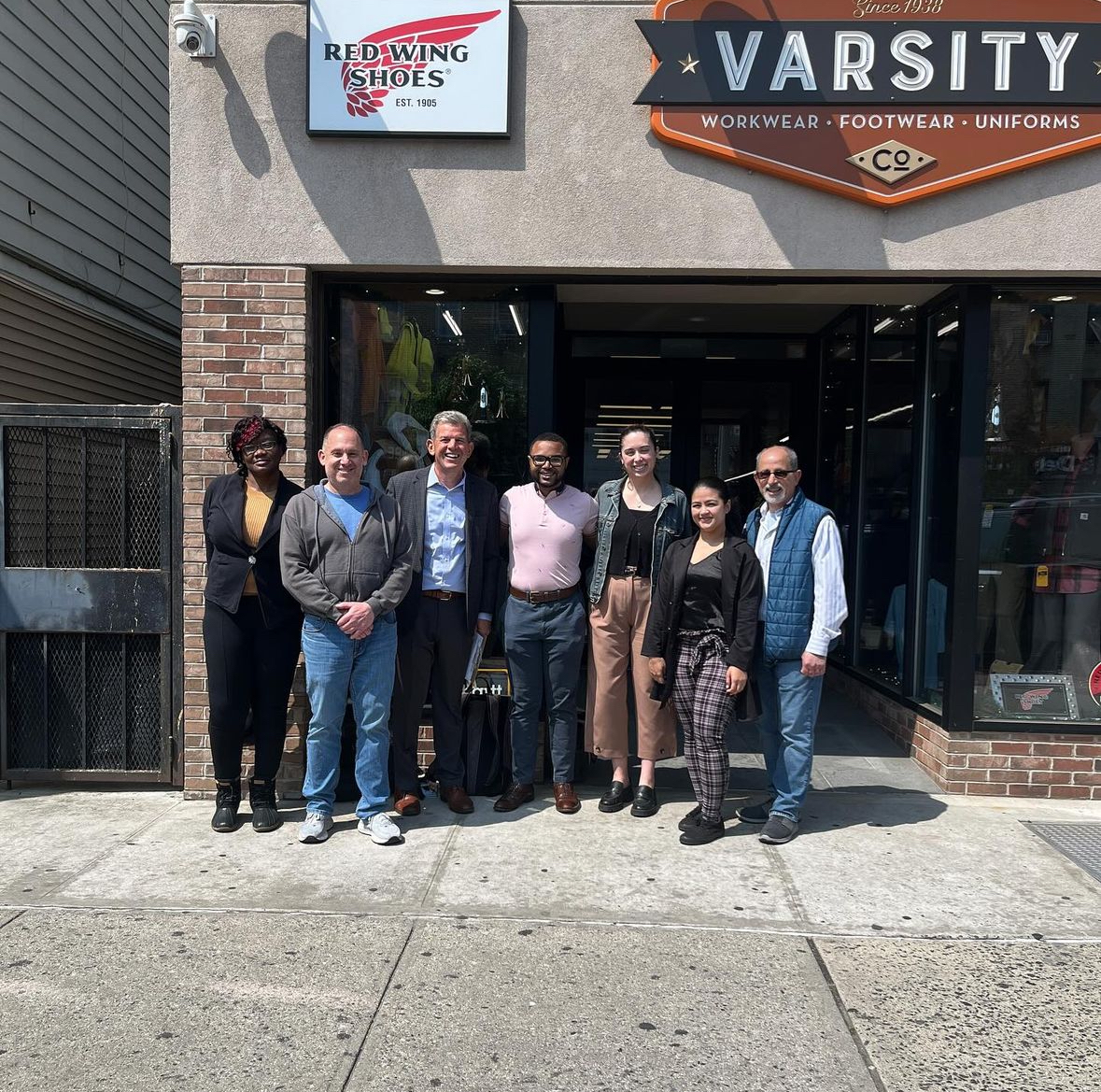BXEDC’s Rob Walsh and Marshall Strawbridge with Ortiz, along with representatives from Small Business Services and Council Member Amanda Farías, on Castle Hill Avenue.
