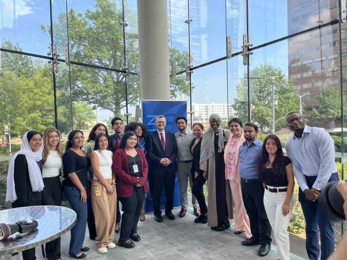 Students from the state's Diversity in Medicine programs celebrated $4.89 million in funding with Dr. Yaron Tomer, dean of Albert Einstein College of Medicine and State Health Commissioner James McDonald on July 17, 2024.