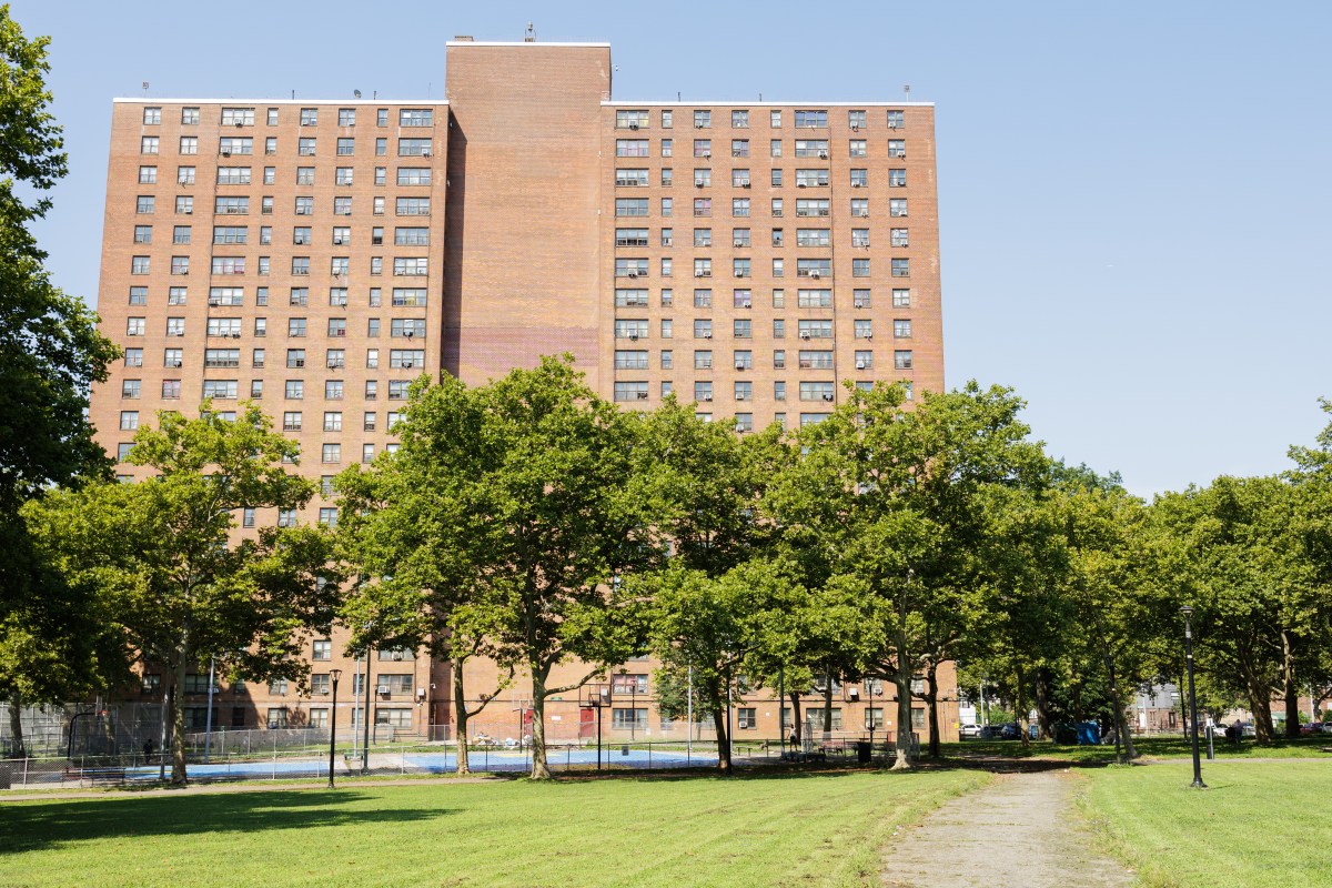 The Castle Hill Houses host a groundbreaking ceremony for an improved green space project, which includes NYCHA’s first community dog park, on Monday, Aug. 5, 2024. The project uses NYCHA’s Connected Communities participatory design process.