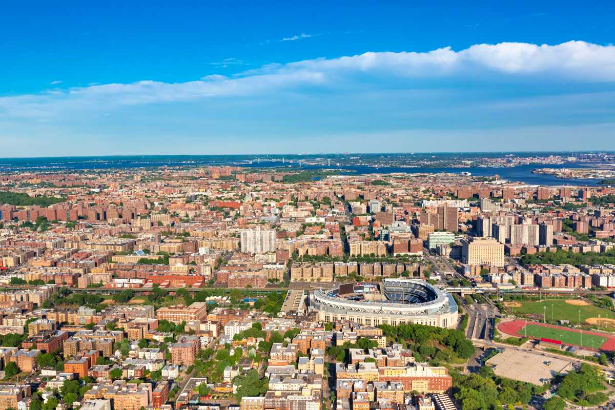 Aerial view of the Bronx, NY
