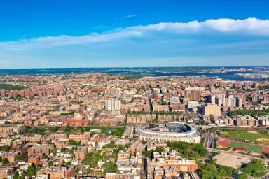 Aerial view of the Bronx, NY