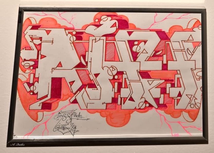<span class="image-credit">Riff 170's tag appears in The Bronx Writers' History exhibit. Photo courtesy Edward Jamison