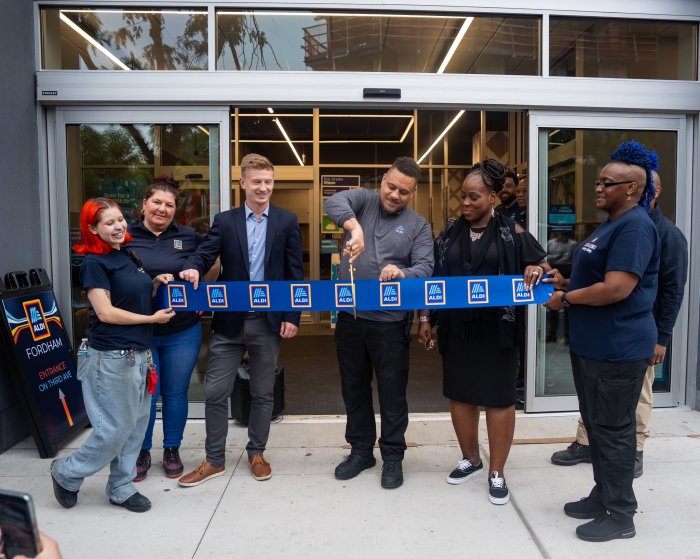 Bronx Borough President Vanessa Gibson at the Aldi ribbon cutting (Photo via X)