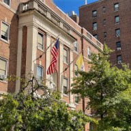 An image of the exterior of All Hallows High School in the Bronx.