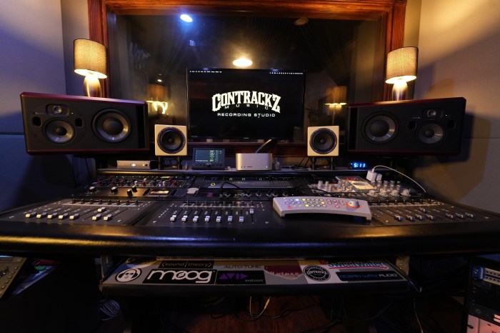 An image of a sound board at Contrackz Recording Studio in the East Bronx.