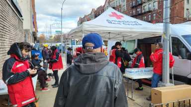 The American Red Cross sent dozens of responders to serve meals, provide blankets and other essentials to Bronx residents of Webster Avenue following a water main break that caused massive flooding in December.