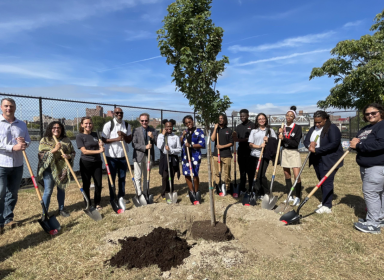 Bronxites rallied in September in the South Bronx to plant trees and call attention to the extreme heat vulnerability of the neighborhood.