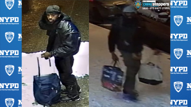 Police asked for help identifying two men suspected of burglarizing a donation center for victims of the January 10 fire.