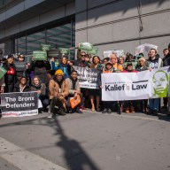 Dozens of advocates gathered outside the Bronx County Court to protest Governor Kathy Hochul's efforts to roll back discovery reform laws named for late Bronx teen, Kalief Browder.