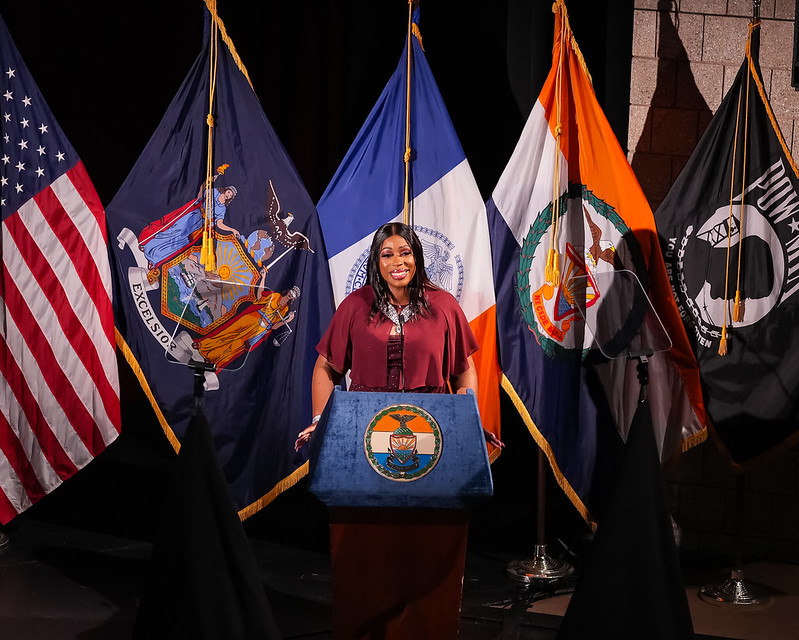Borough President Vanessa L. Gibson delivered the 2025 State of the Borough Address Thursday at Lehman College.