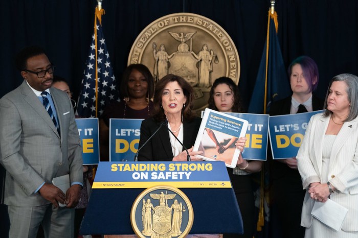 Governor Kathy Hochul has been pushing hard for modifications to the 2019 discovery reform law through press conferences and public appearances.