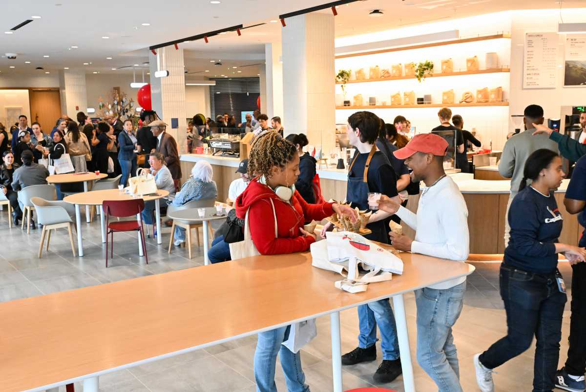Guests enjoy the grand opening celebration of Capital Ones Fordham Road Café on Saturday, April 26, 2025, in The Bronx, where a $1 Million investment for The Bronx was announced.