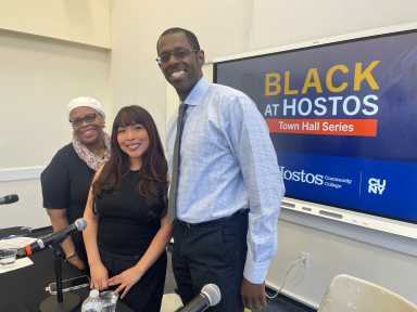 Hostos Community College in the South Bronx hosted a panel on immigration with alumna and immigration social worker, Denise Herrera and Managing Attorney at HIAS Cynthia Katz.