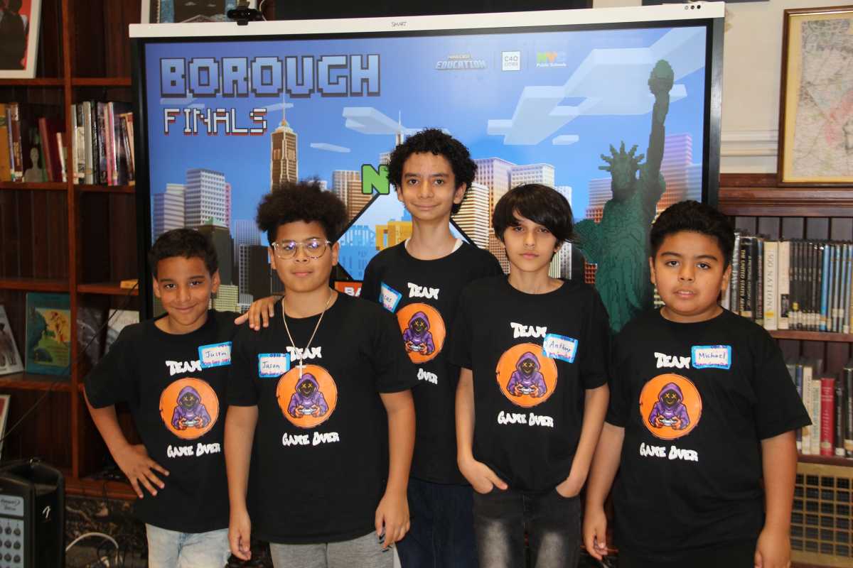 Team Game Over, from Isaac Classon Elementary School in Soundview returned to the Bronx "Battle of the Boroughs" gaming semi-finals after taking home the citywide championship last year for the elementary devision.