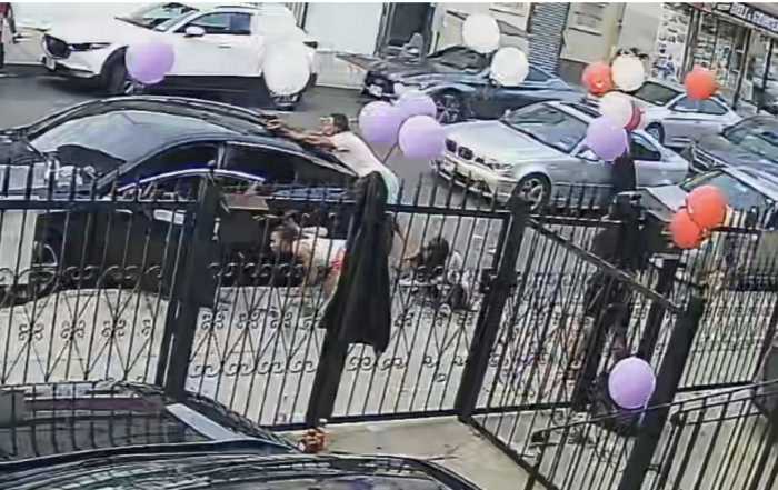 Surveillance footage showed 27-year-old Austin Morrishow firing a gun from behind a parked car. Authorities said one of Morrishow's bullets, which he possessed illegally seriously injured a 5-year-old girl who was sitting in the back of her father's car.