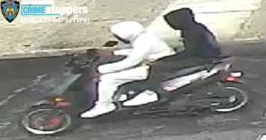 two people riding moped responsible for drive-by robbery pattern