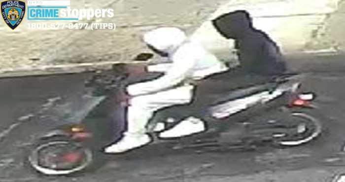 two people riding moped responsible for drive-by robbery pattern