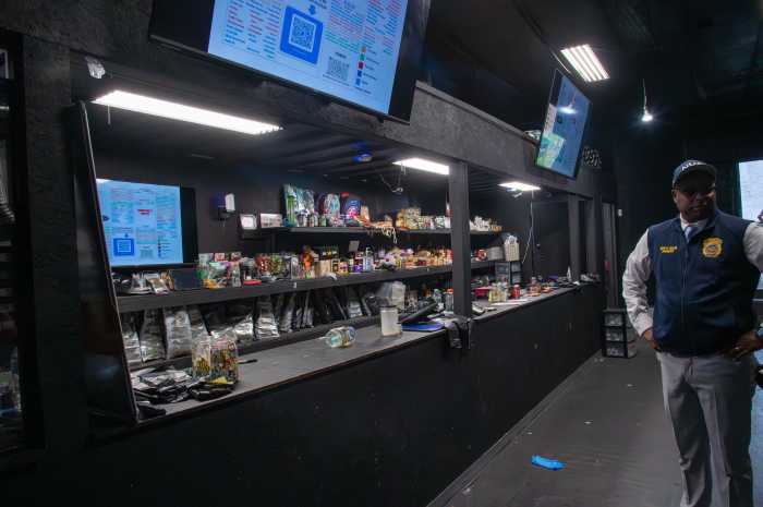Officials told the Bronx Times that the illegal pot shop a city task force raided on Thursday, was sophisticated noting the extensive security protocols and "elaborate" offerings. 