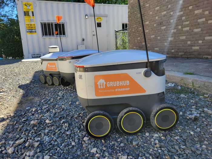 Fordham University's food delivery robots