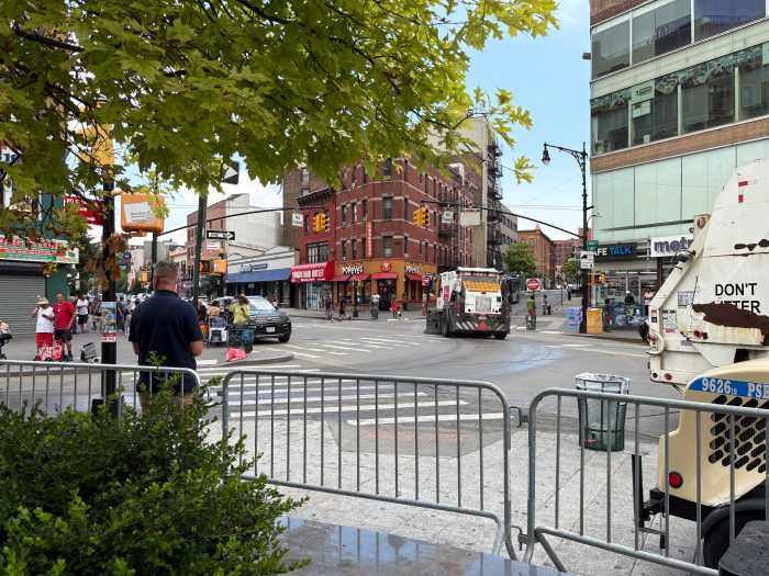 The City put up barriers around Roberto Clemente Plaza in the Hub last month and cleared out the trash, drug paraphernalia and "moving along" the people who frequented the area.