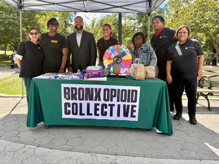 The Bronx Opioid Collective handed out sandwiches, backpacks, harm reduction supplies and more.