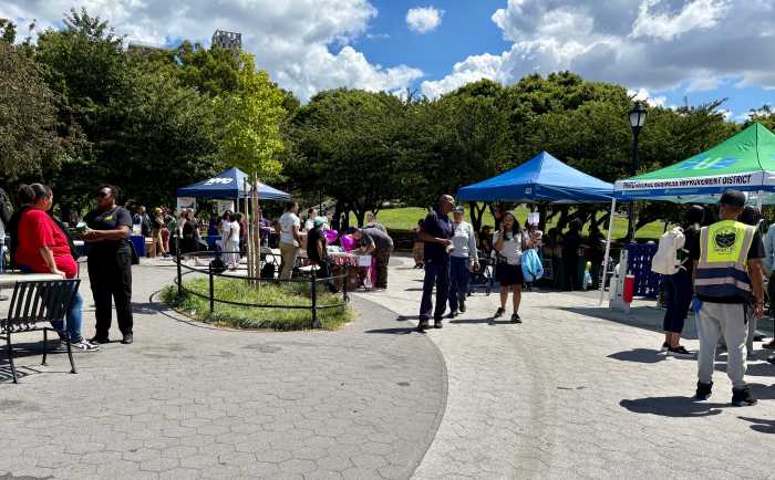 South Bronx residents gathered in St. Mary's Park, where around a dozen community organizations offered health resources for families, women and people who use drugs ahead of Overdose Awareness Day.