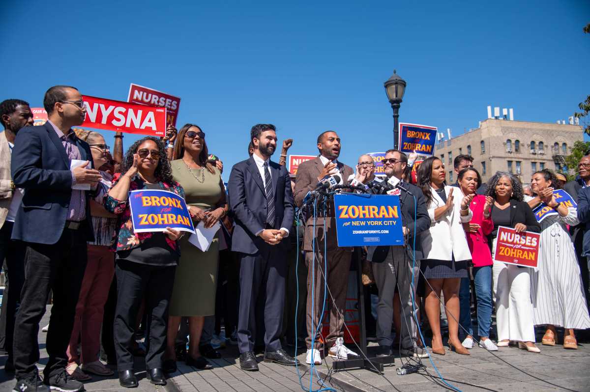 Bronx Dems rallied near Yankee Stadium to endorse the party's nominee, Zohran Mamdani, for the 2025 NYC Mayoral race.