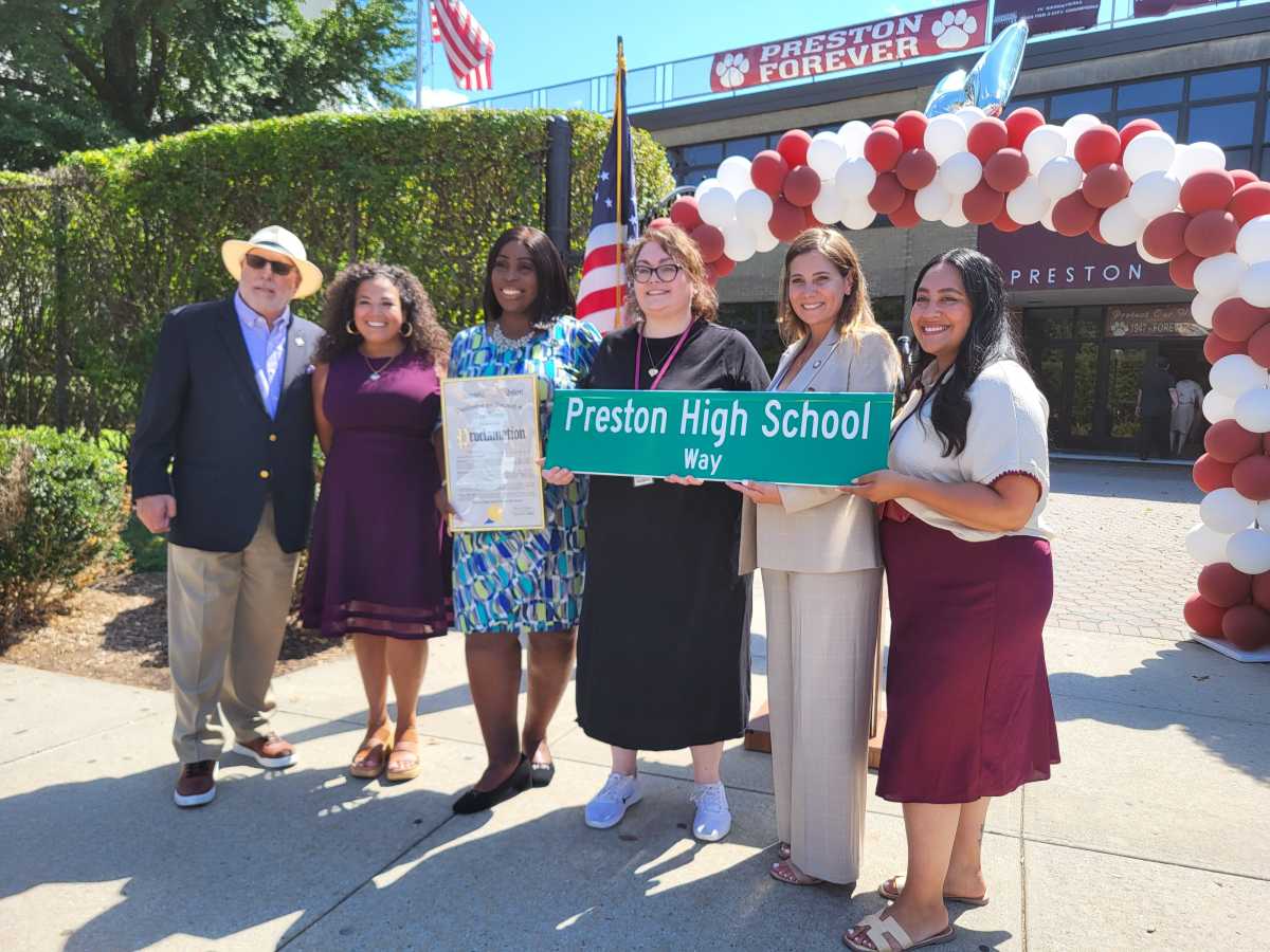 preston alumna and officials celebrate street renaming