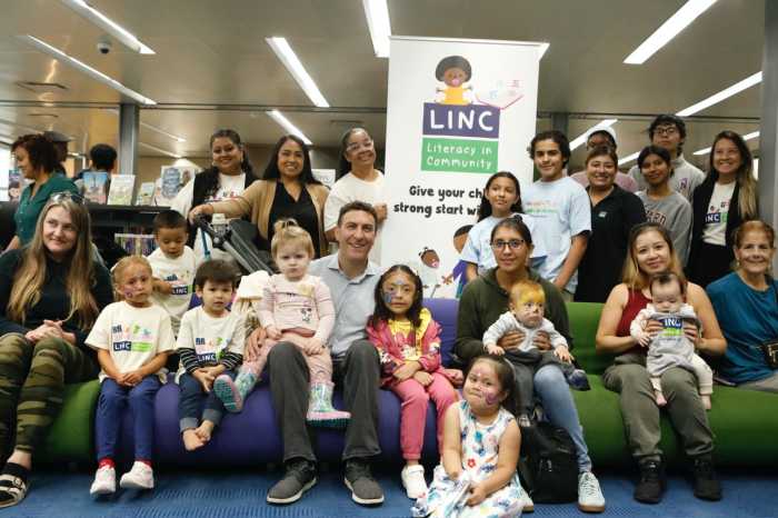 Literacy in Community (LINC), a childhood literacy nonprofit, partnered with Council Member Eric Dinowitz to bring a story-time session to the Kingsbridge Library's new Sunday hours as part of its mission to share a love of reading with young New Yorkers from economically disadvantaged backgrounds, who are statistically more likely to have trouble reading at grade level.