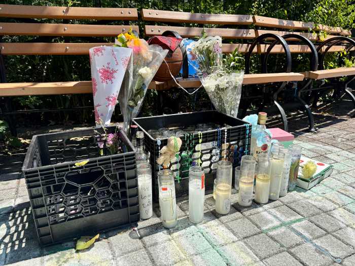 In the days following his death, friends, family and classmates put flowers, candles and left messages in bright chalk colors at the place where 14-year-old Angel Mendoza was stabbed and killed in Williamsbridge Oval on August 05.