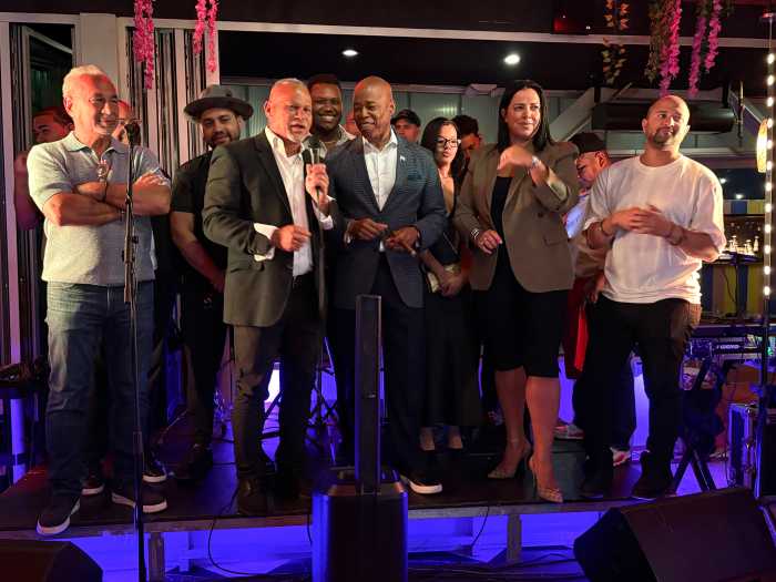Mayor Eric Adams dropped in on the closing night of rooftop lounge, Zona De Cuba Thursday to celebrate its six-year-run.