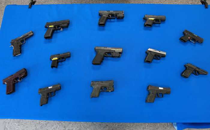 Police recovered 13 firearms as a result of a large investigation into gang activity and shootings in the northeast Bronx this summer. Law enforcement said the weapons have been forensically connected to 13 other shootings in NYC and South Carolina. Law enforcement officials still have not recovered all the guns they've found evidence from at the scenes of the shootings.