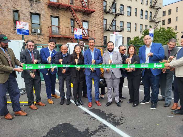 The New York City Department of Transportation officially opened the newest electric vehicle charging station in the borough, Wednesday. The site offers EV drivers four fast chargers (