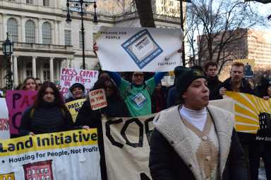 12_18 Julie Colon advocating for COPA at a rally in front of City Hall alongside organizations from across the city