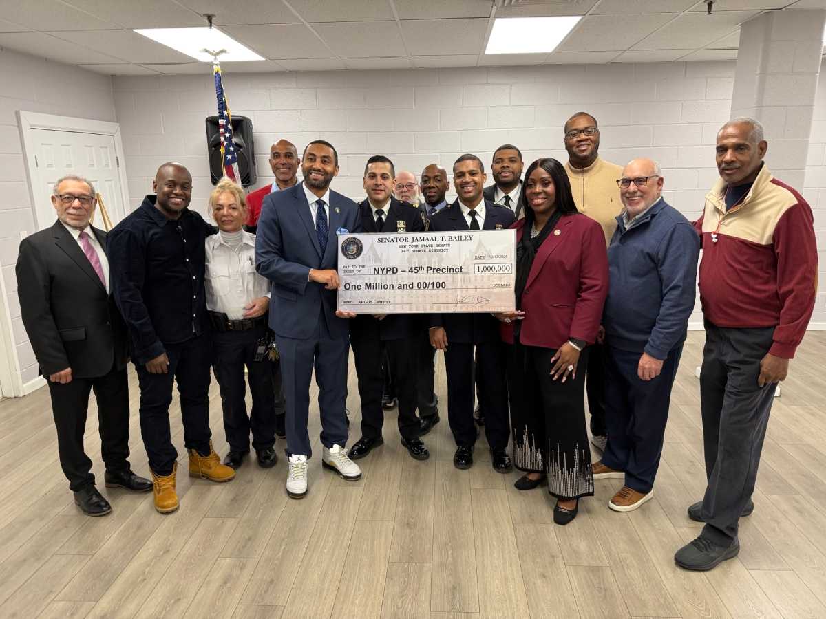 Senator Jamaal T. Bailey presents $1 million for NYPD surveillance cameras in Co-op City